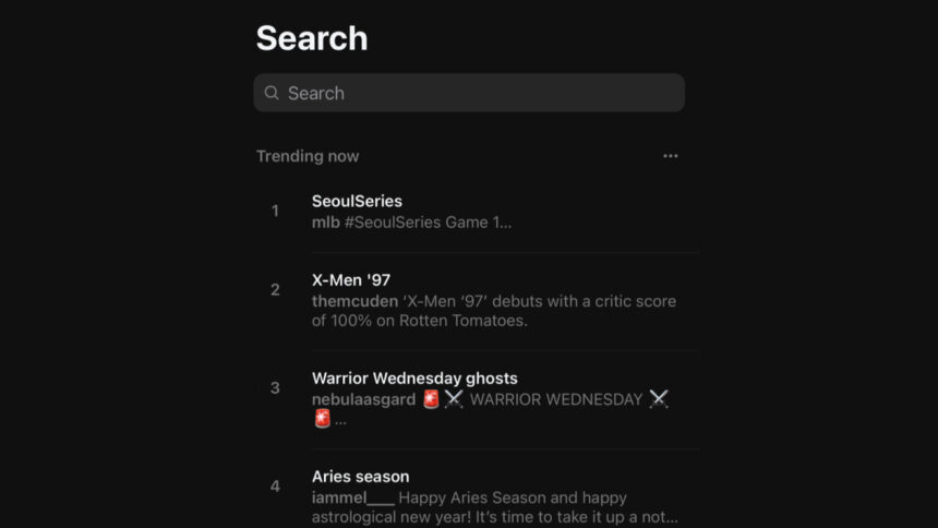 Des sujets tendance arrivent sur Threads, à commencer par les États-Unis.