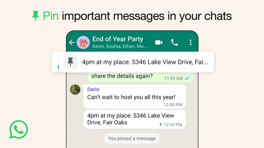 Vous pouvez désormais épingler jusqu’à trois messages dans les discussions WhatsApp.