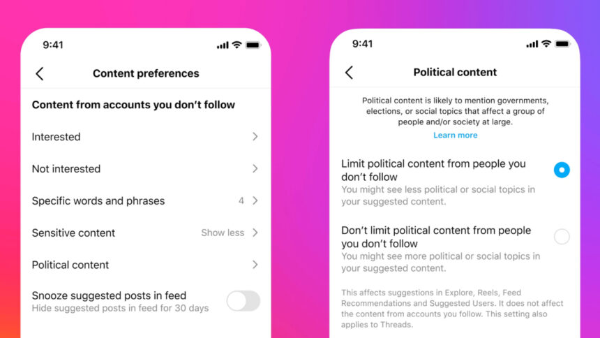 Comment empêcher Instagram de cacher automatiquement le contenu politique