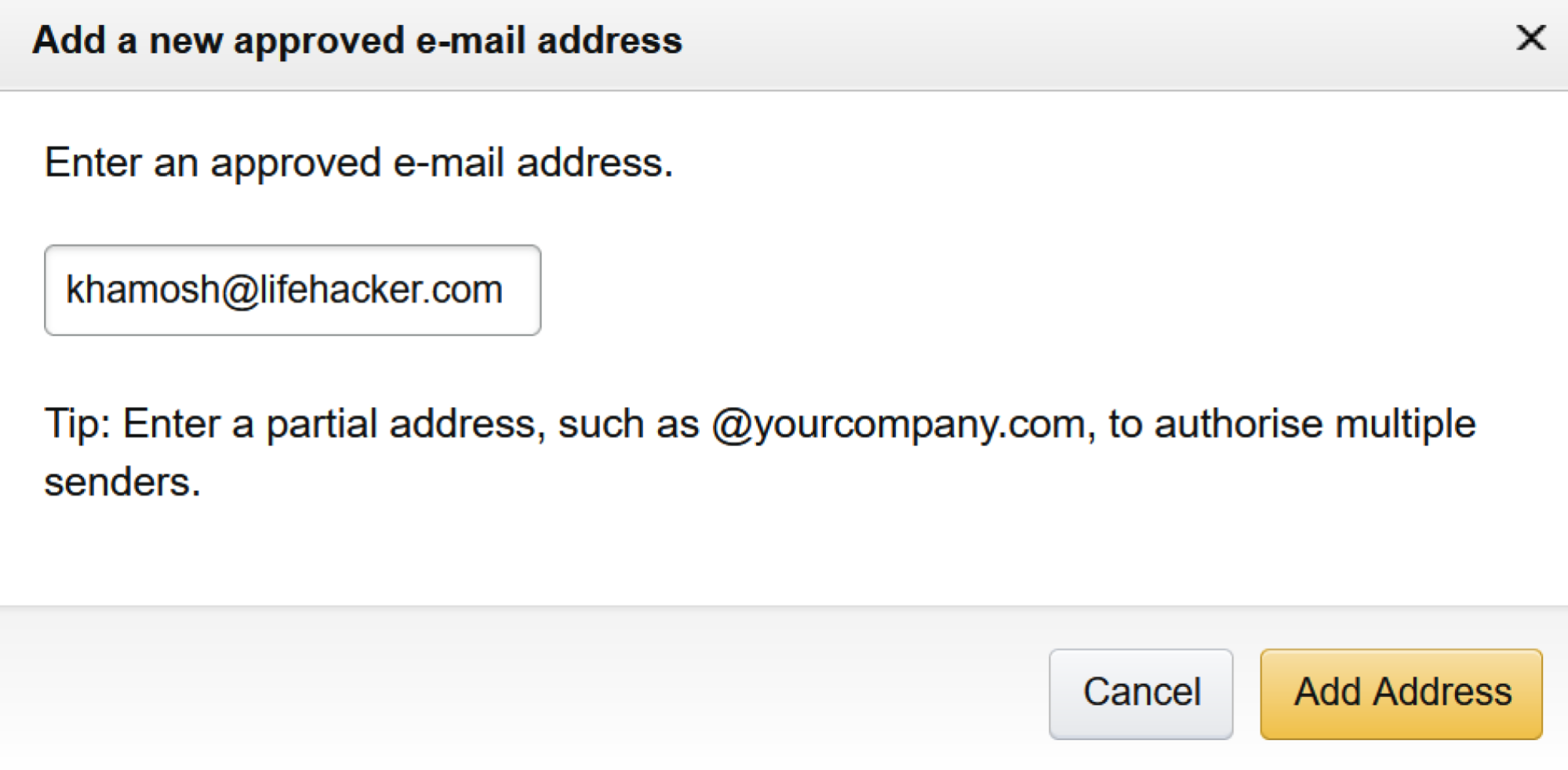 Ajouter un e-mail à la liste des e-mails approuvés sur Kindle.