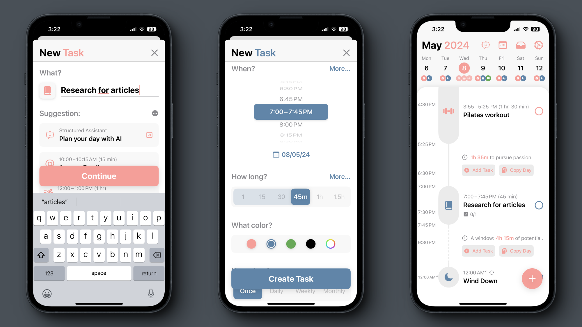 Créer une nouvelle tâche et un événement de calendrier dans Structured