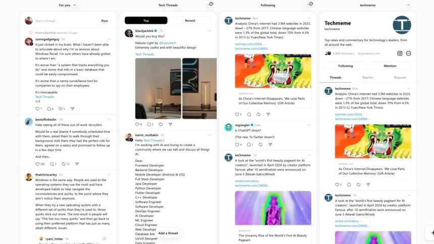 Threads a récemment ajouté la meilleure fonctionnalité de TweetDeck : les colonnes.