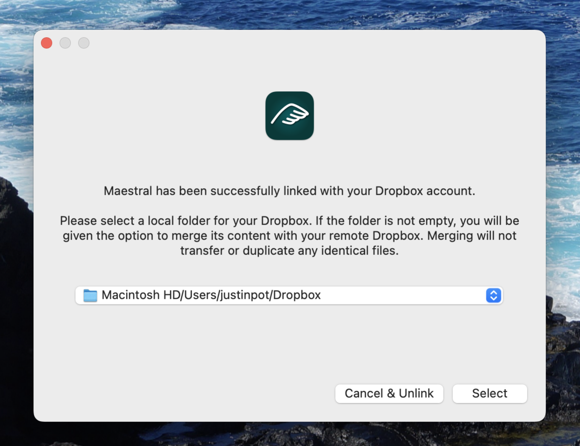 Vous pouvez choisir de mettre votre dossier Dropbox où vous le souhaitez.