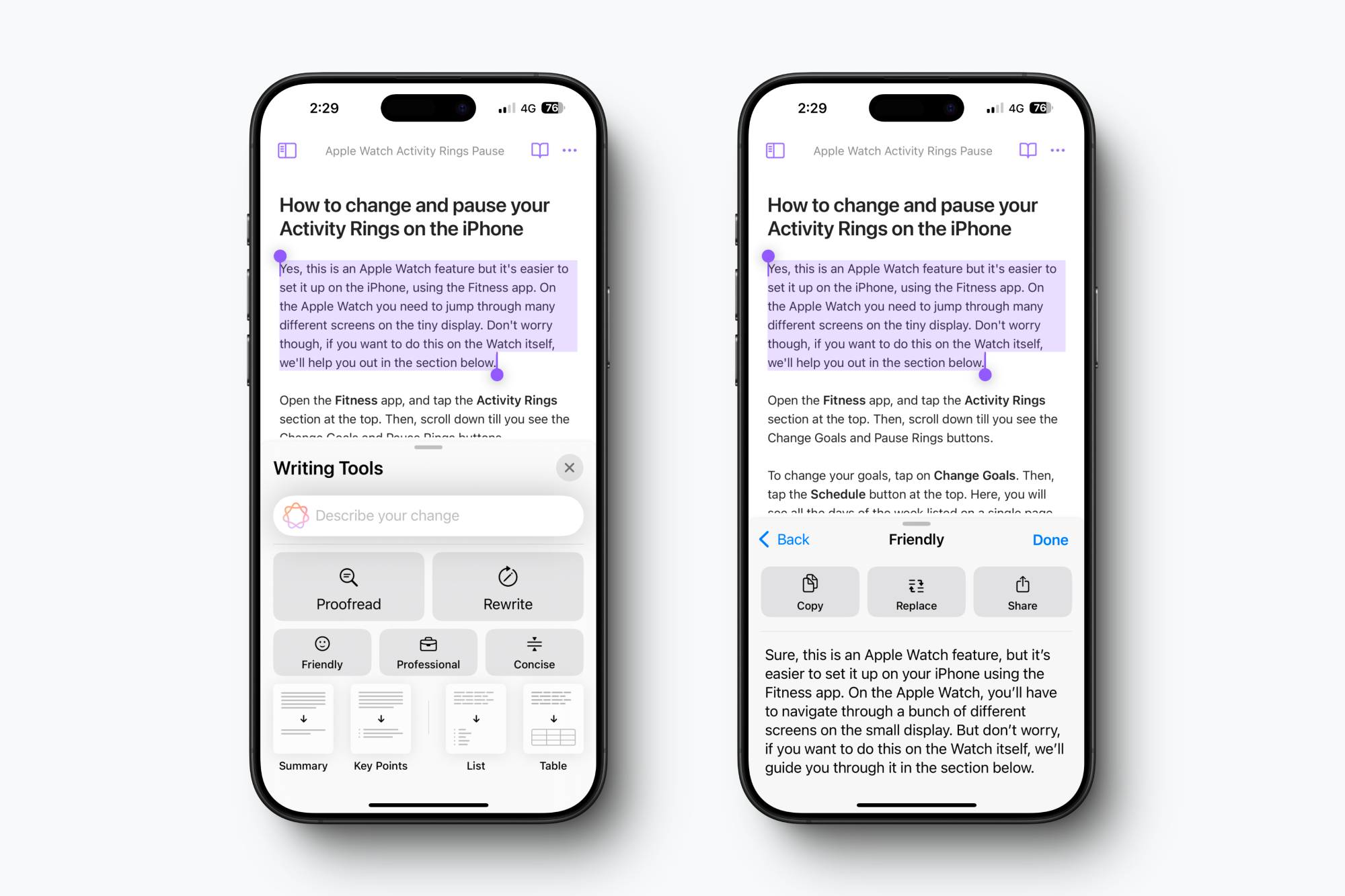 Comment fonctionnent les Outils d'Écriture sur iPhone.