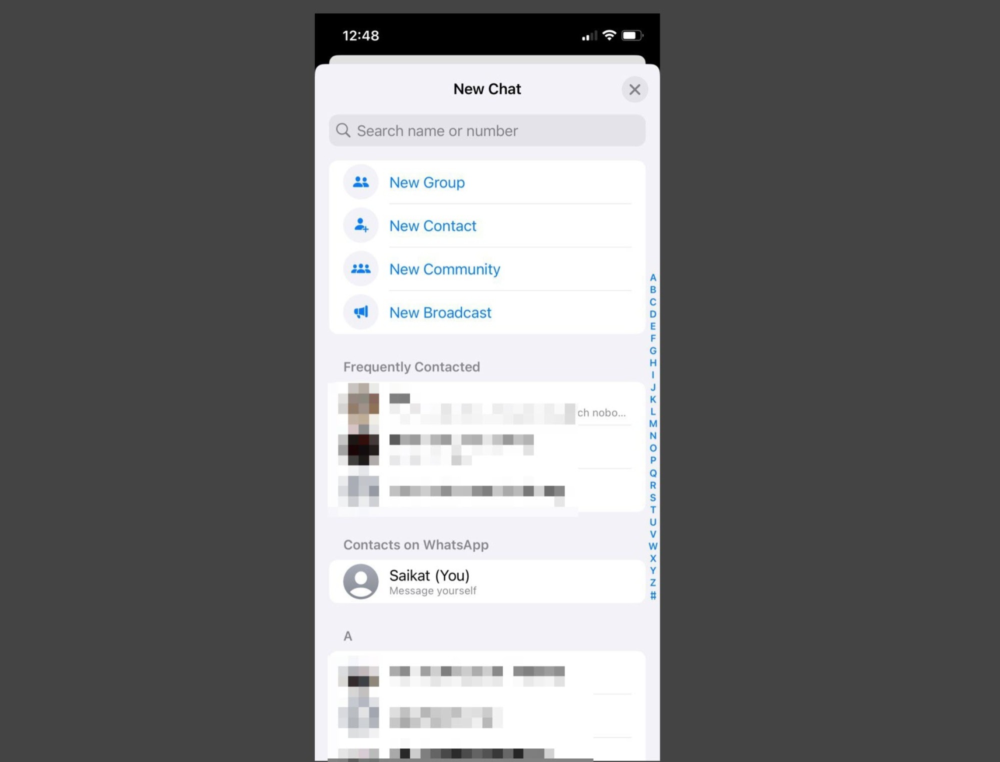 WhatsApp Nouveau Chat