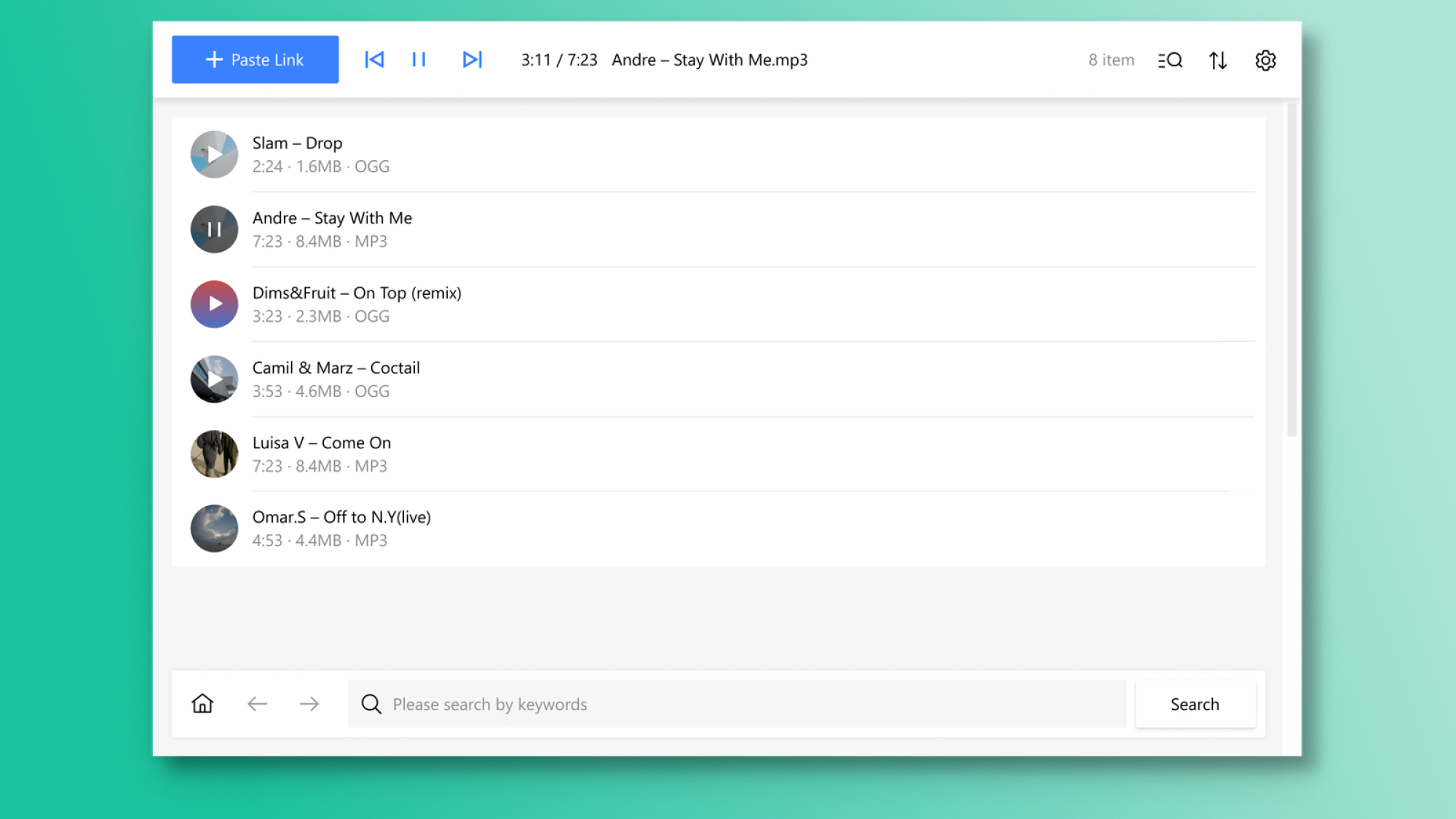 Une capture d'écran de l'application 4K YouTube to MP3