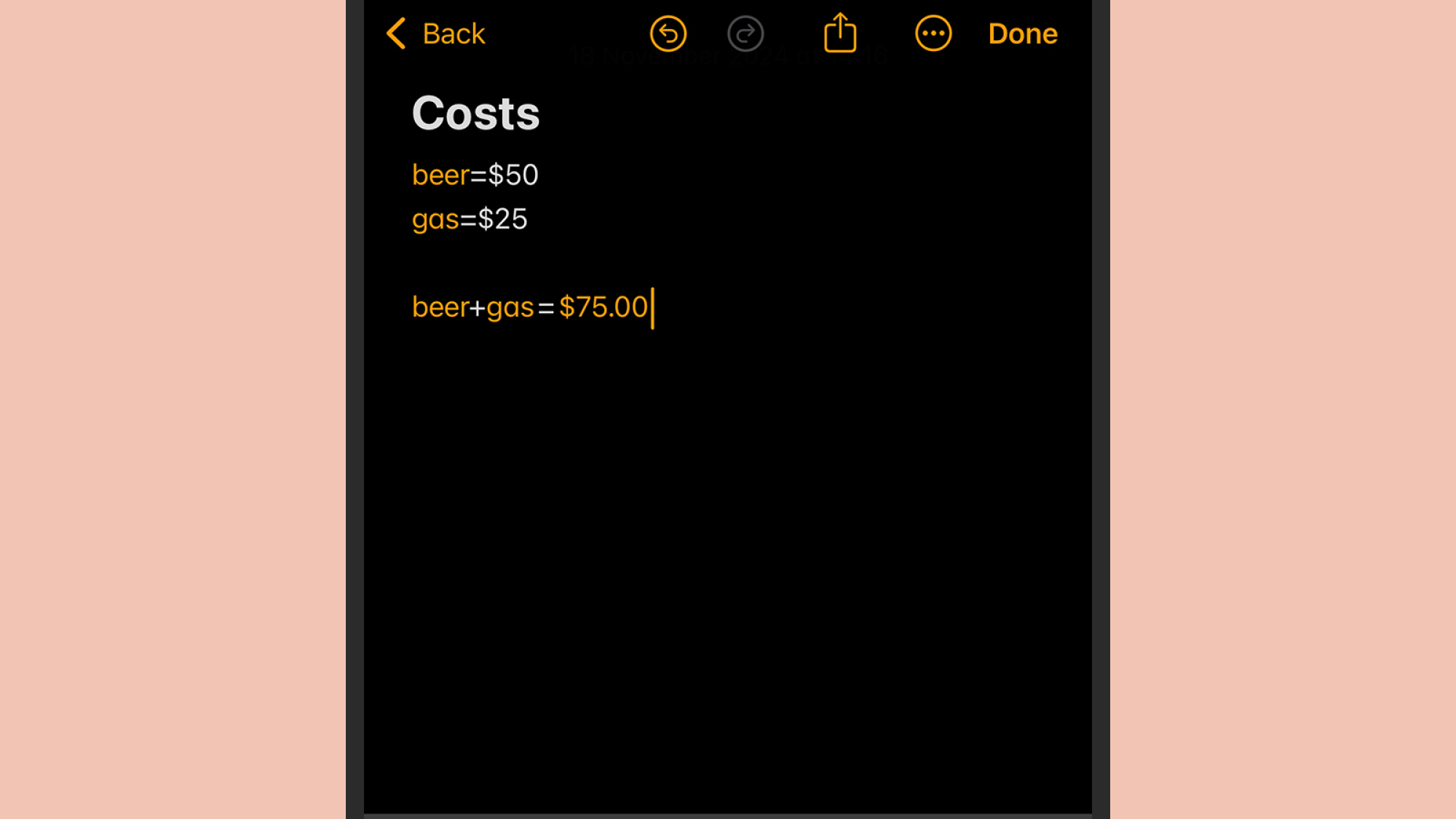 Math Notes sur iPhone