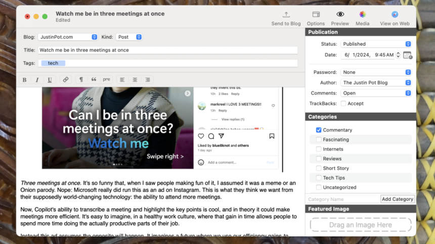 MarsEdit est la meilleure application de blogging sur Mac.