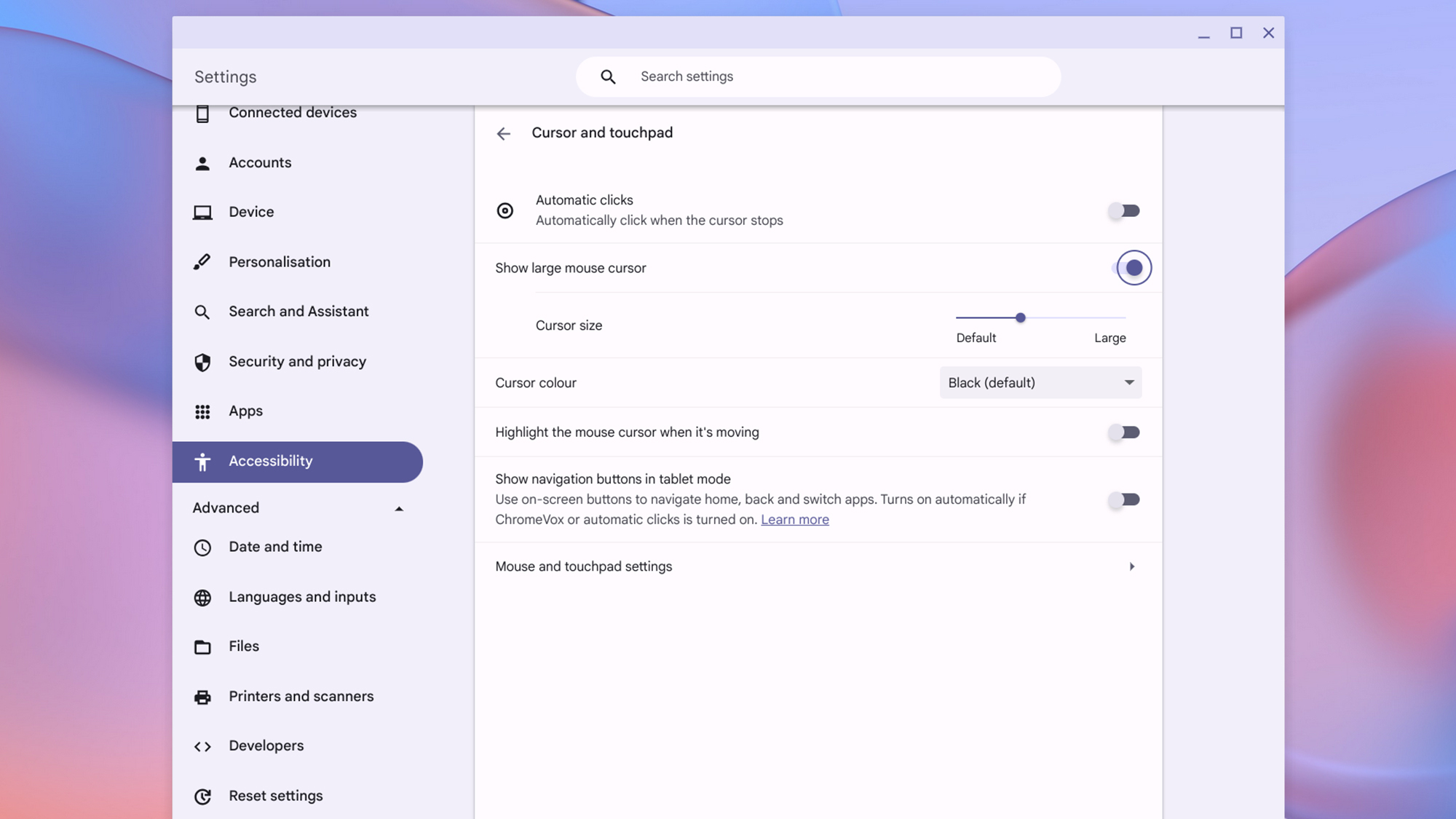 Paramètres ChromeOS