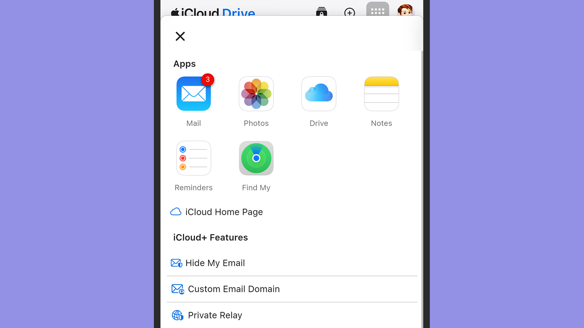 Portail web iCloud