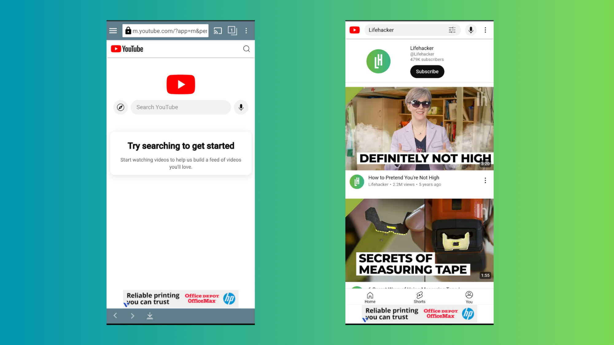 Captures d'écran de l'interface TubeMate