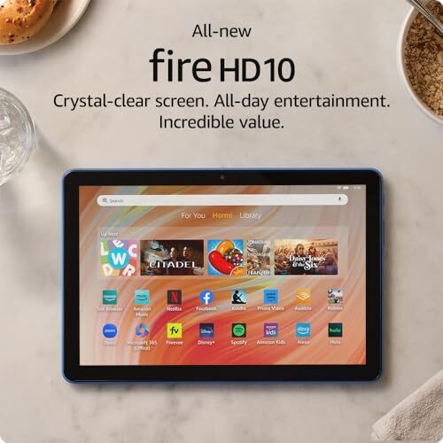 Tablette Fire HD 10 toute nouvelle, conçue pour la détente, écran vibrant full hd de 10.1