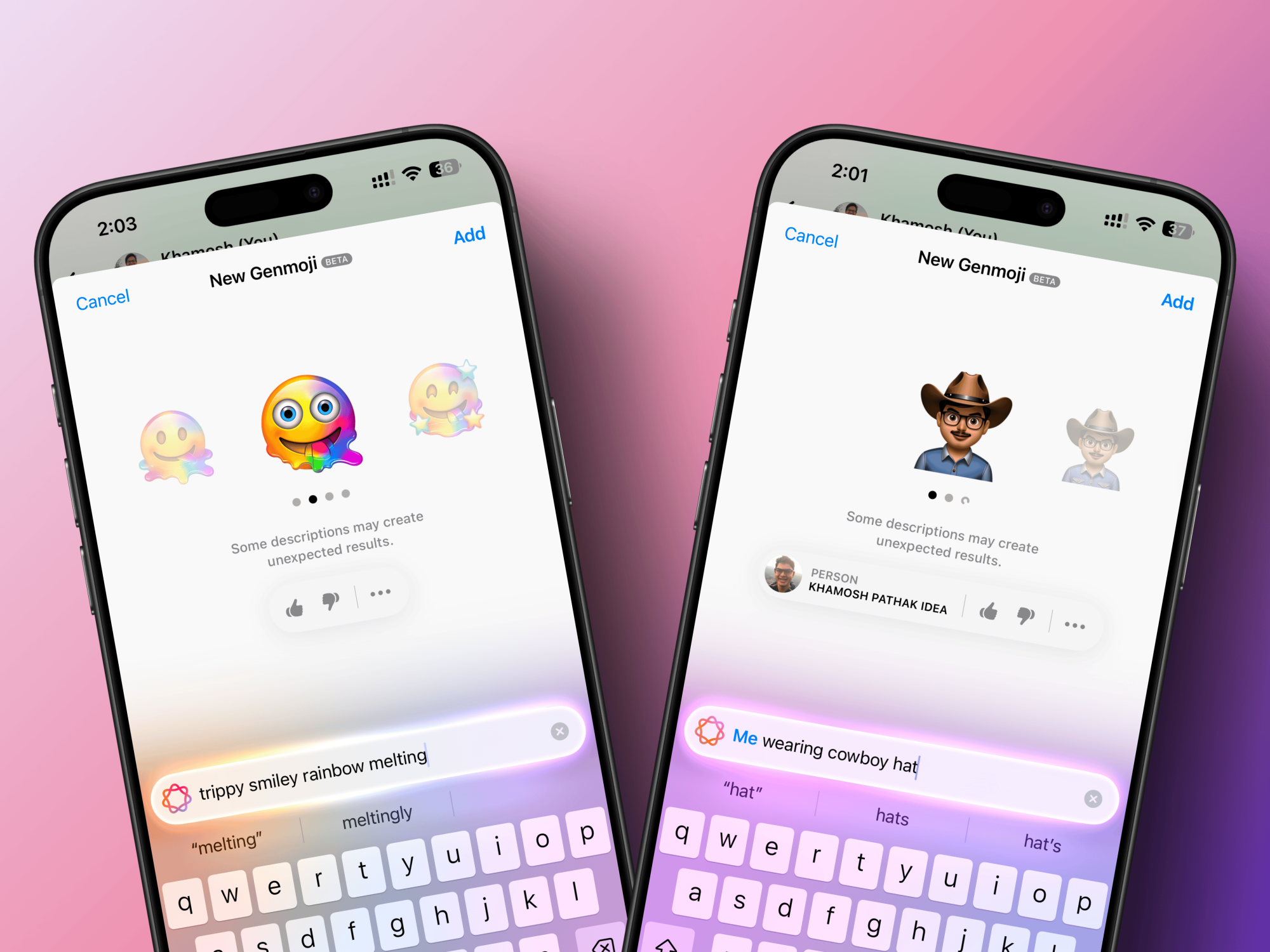 Génération de Genmoji.