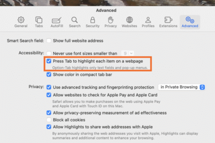 Raccourci clavier pour les onglets dans Safari