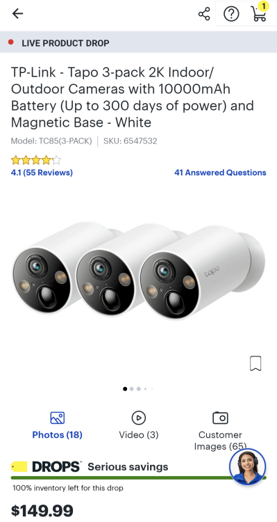 Pack de 3 caméras intérieures/extérieures TP-Link Tapo 2K