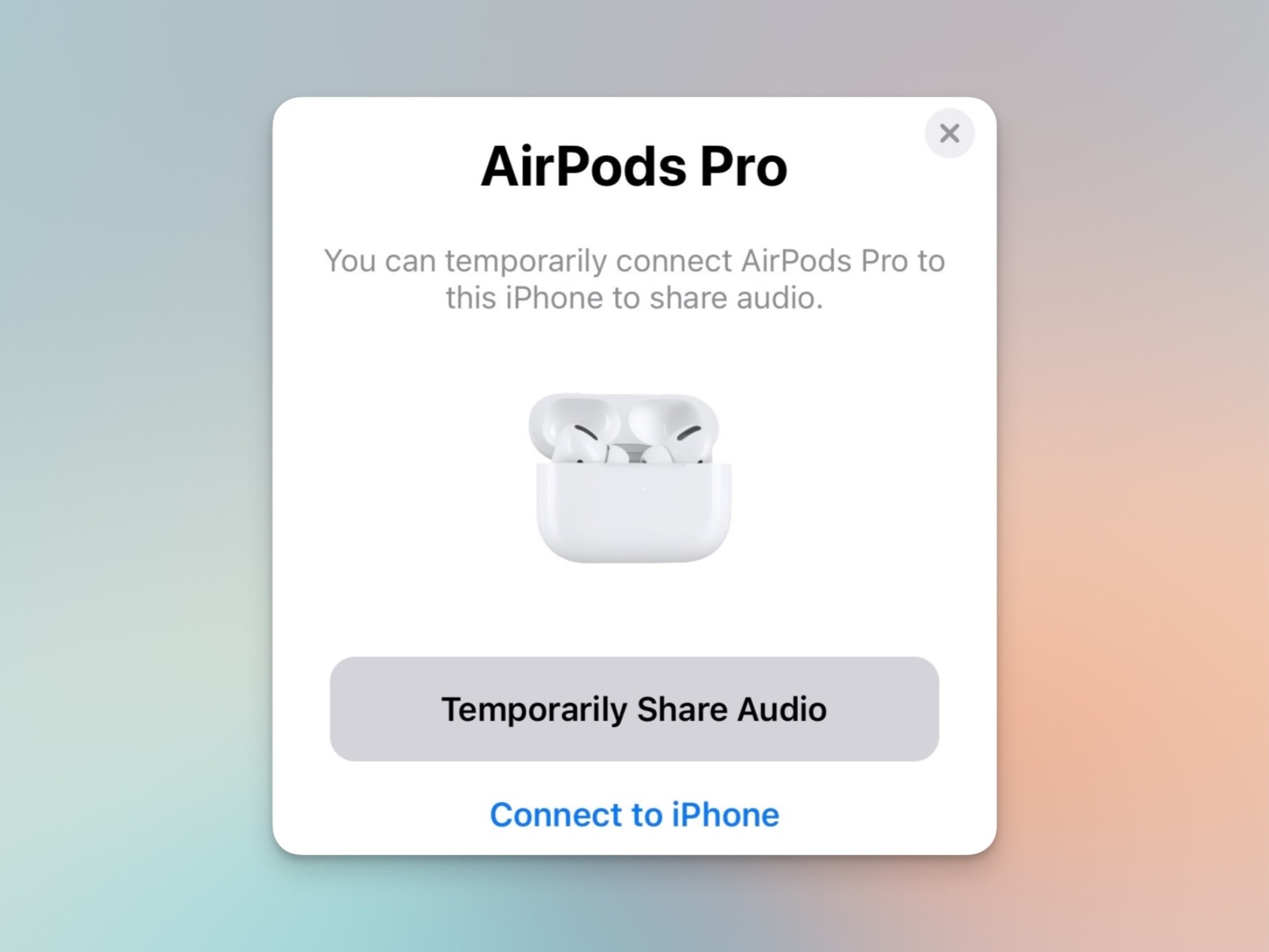 Partager temporairement l'audio avec des AirPods.