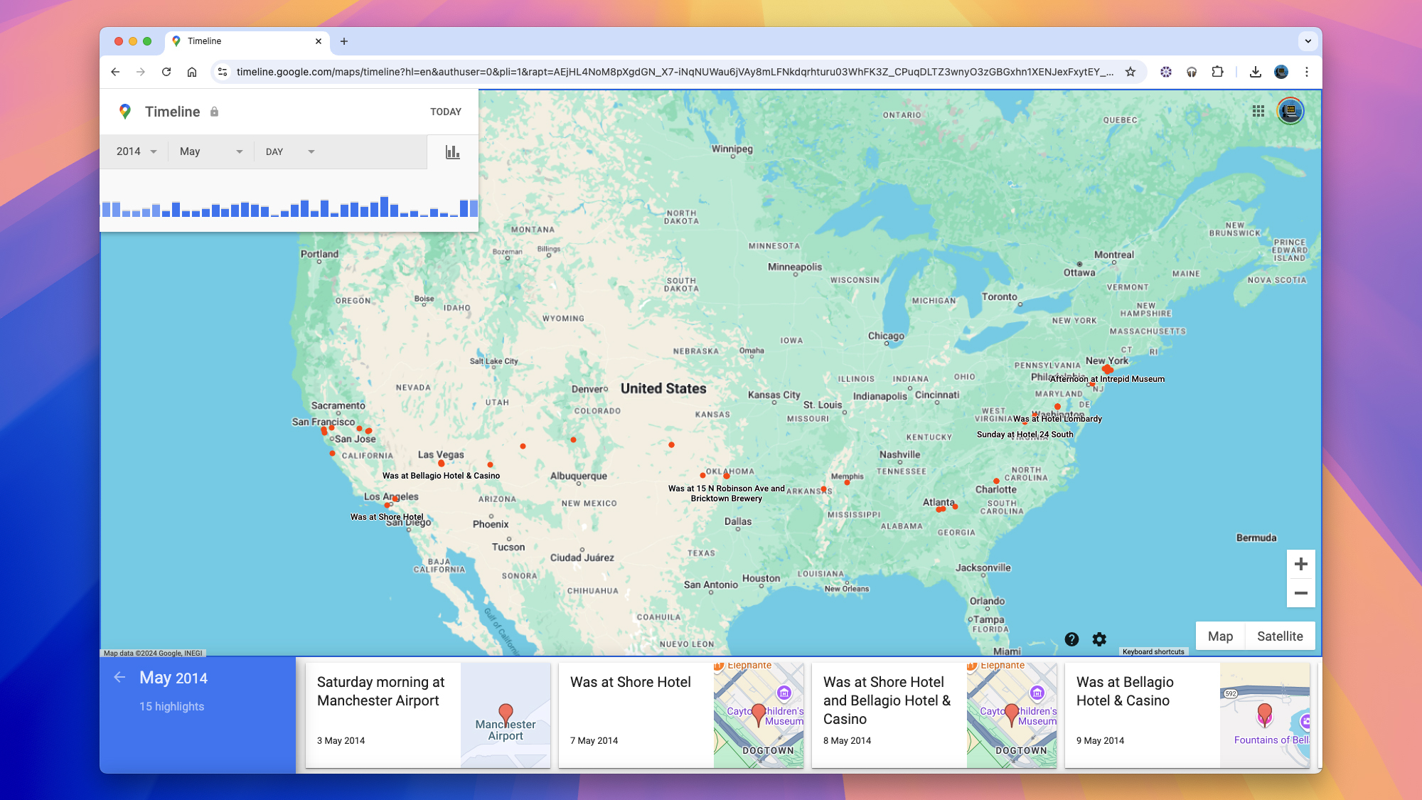 Chronologie Google Maps