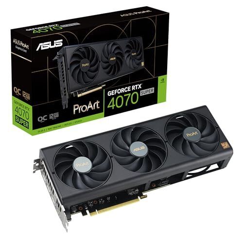 Carte graphique ASUS ProArt GeForce RTX™ 4070 SUPER OC Edition (PCIe 4.0, 12 Go GDDR6X, DLSS 3, HDMI 2.1a, DisplayPort 1.4a)