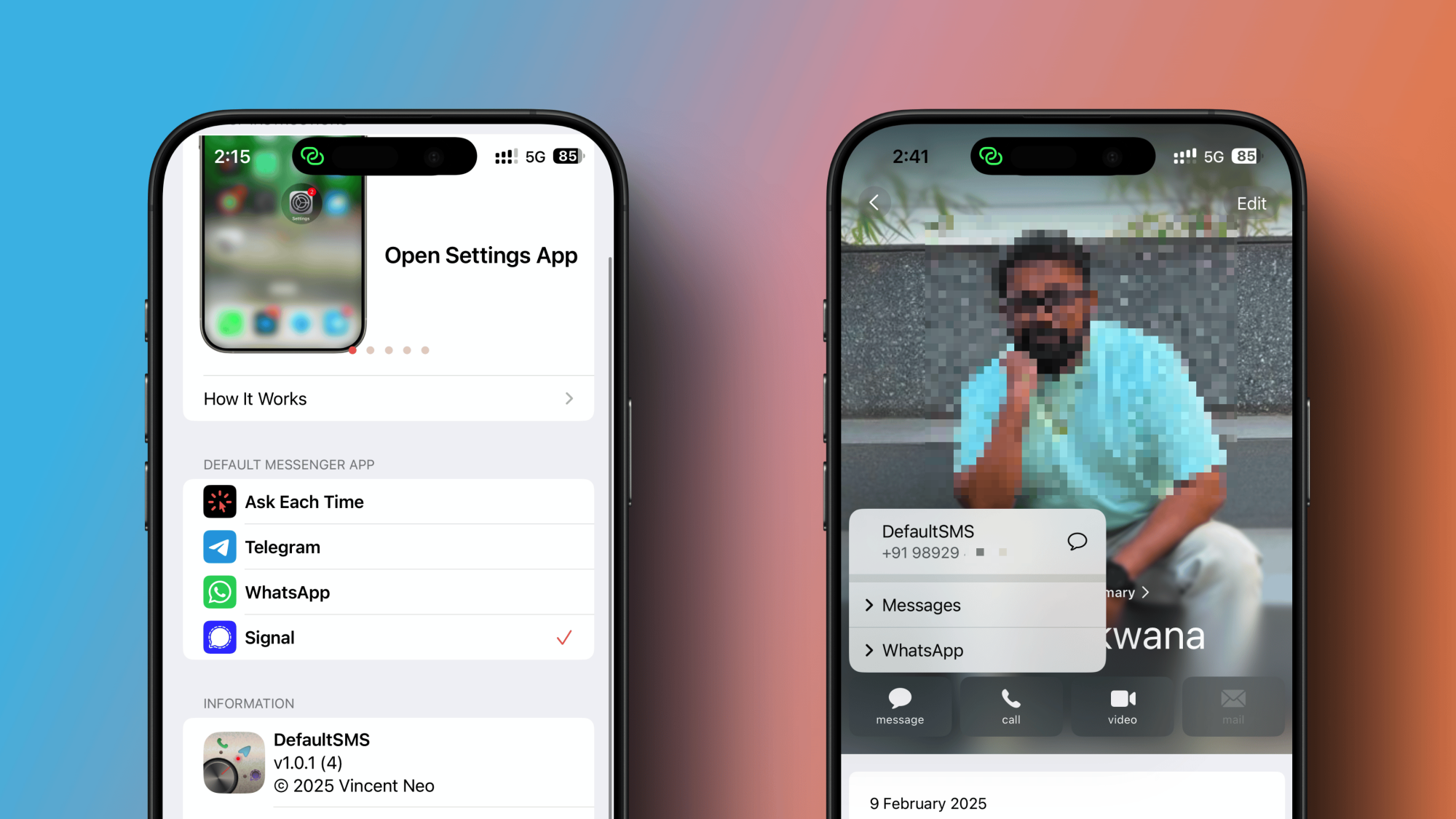 Personnaliser l'application DefaultSMS sur iPhone.