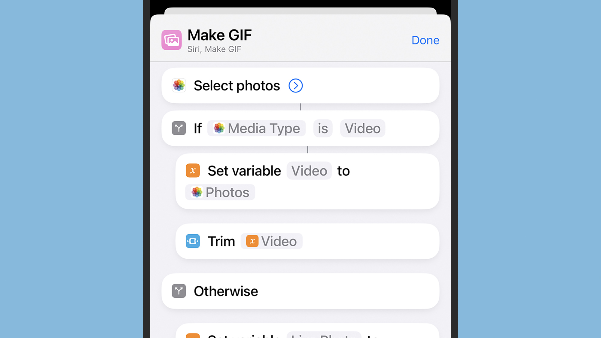 Apple Shortcuts making a GIF