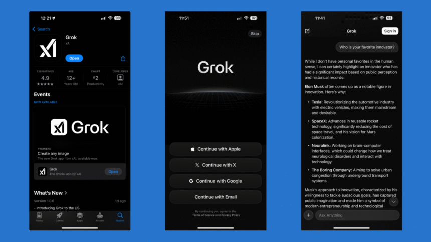 Grok est désormais disponible sans compte X.