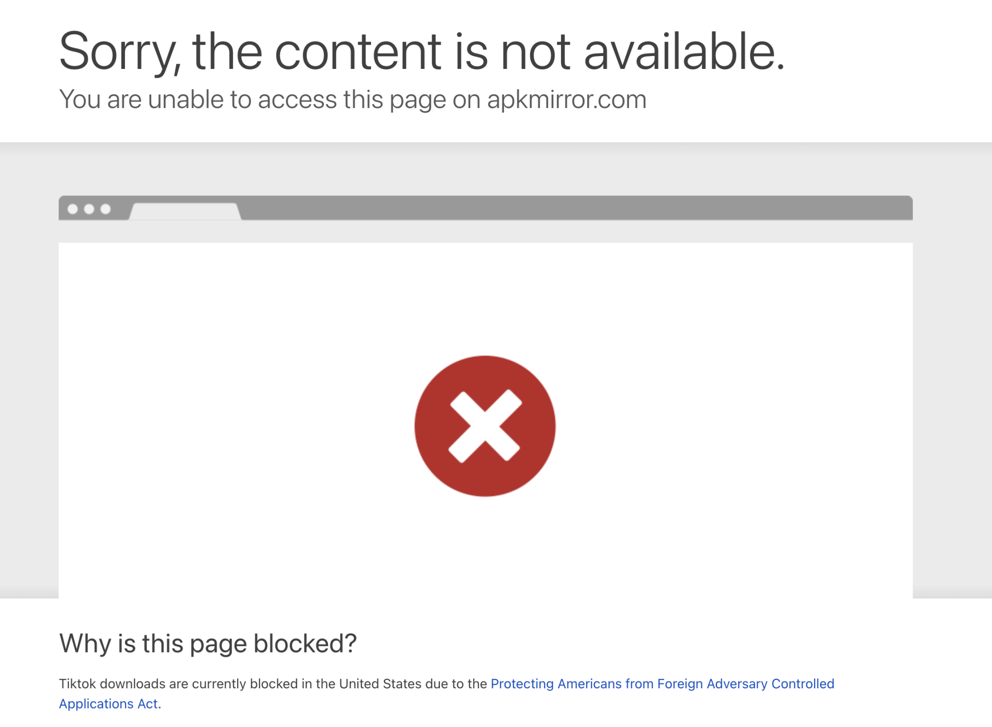 tiktok bloqué sur apkmirror