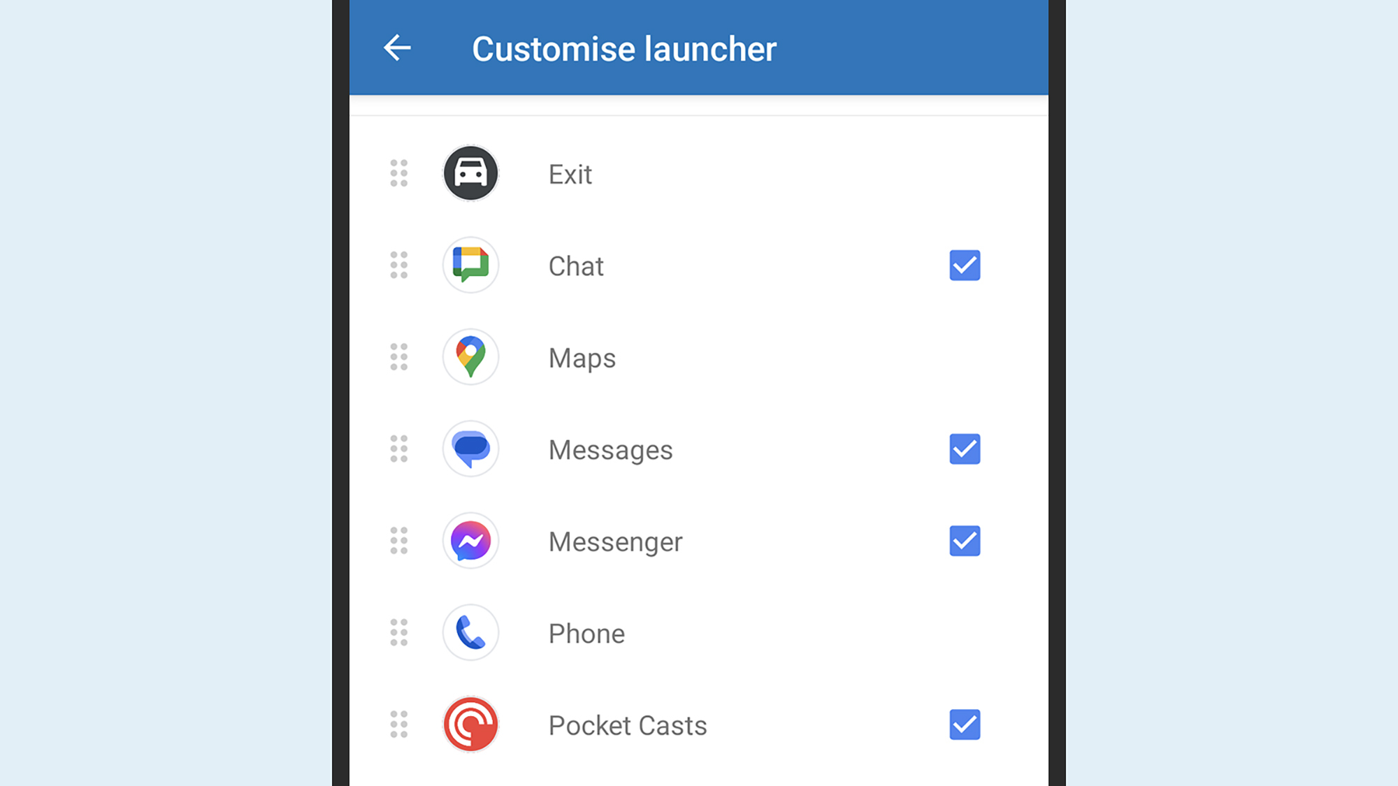 Paramètres d'Android Auto