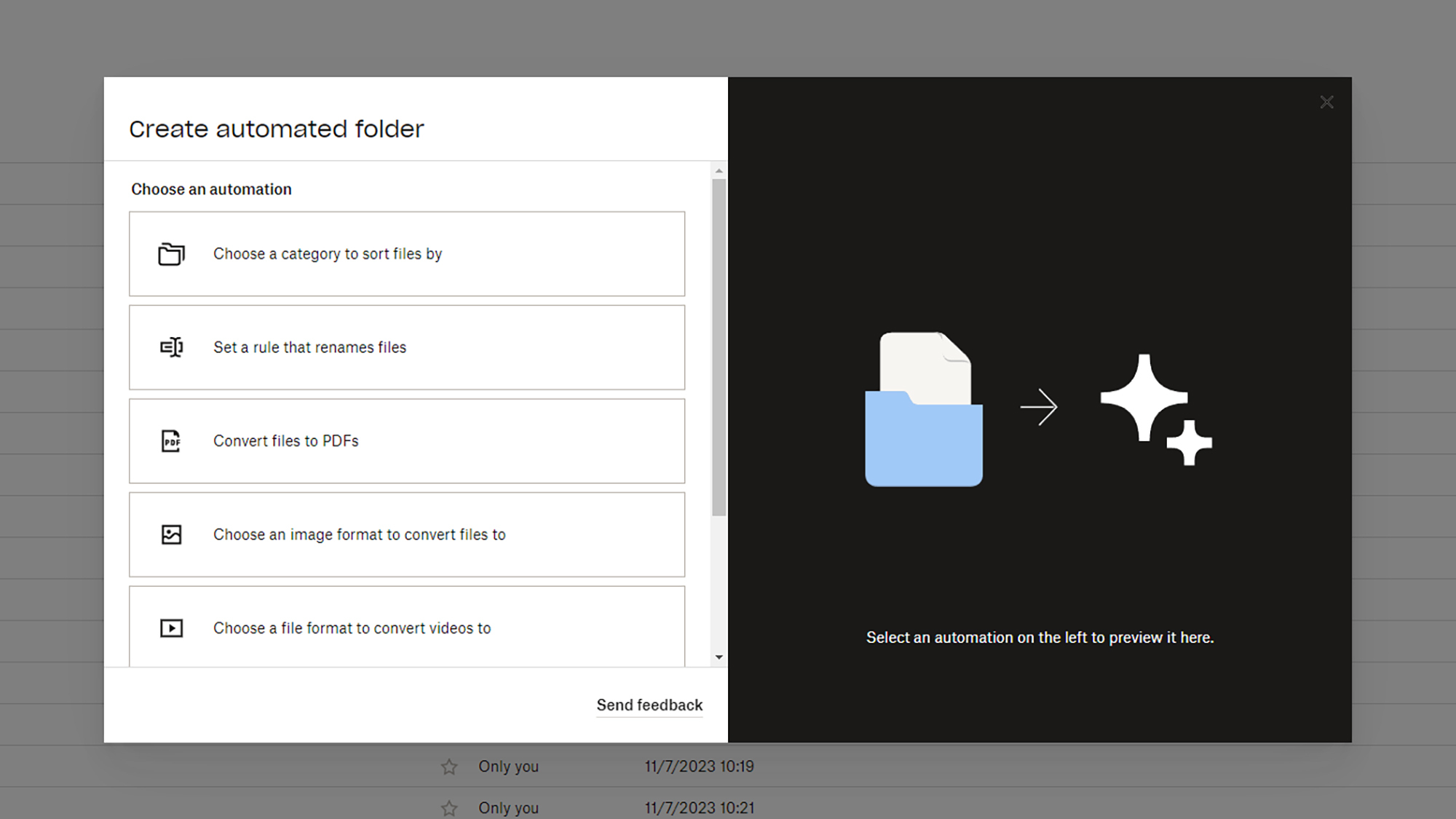 Automatisation Dropbox