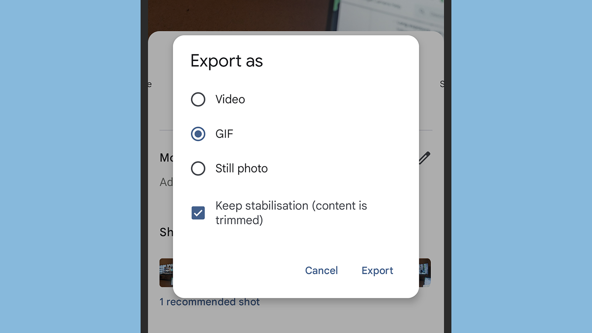 Google Photos making a GIF