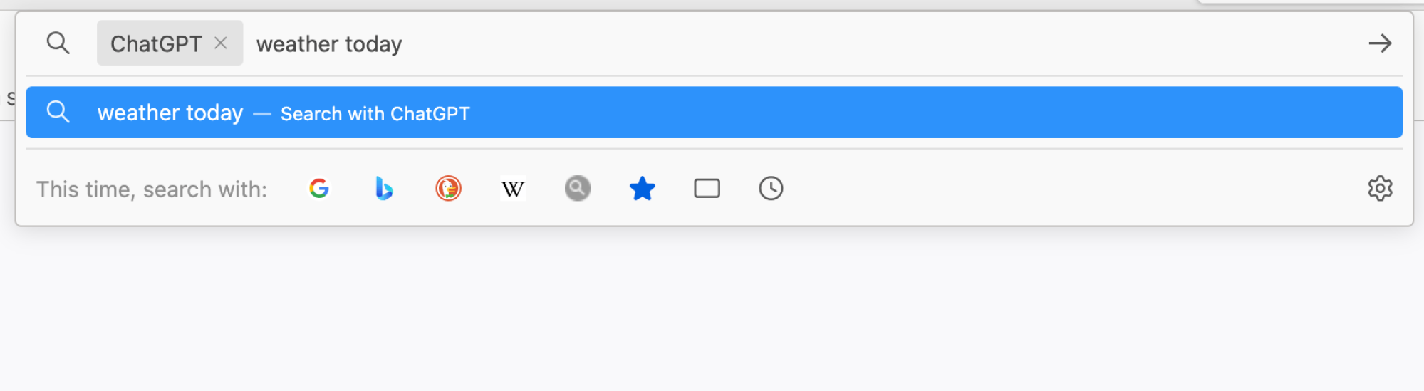 Recherche avec ChatGPT dans Firefox.