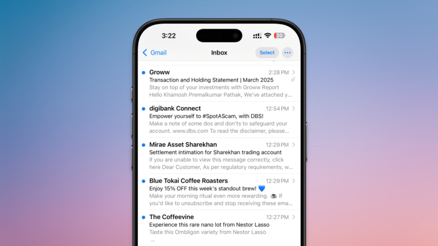 Ramenez la mise en page minimaliste d’Apple Mail sur iPhone