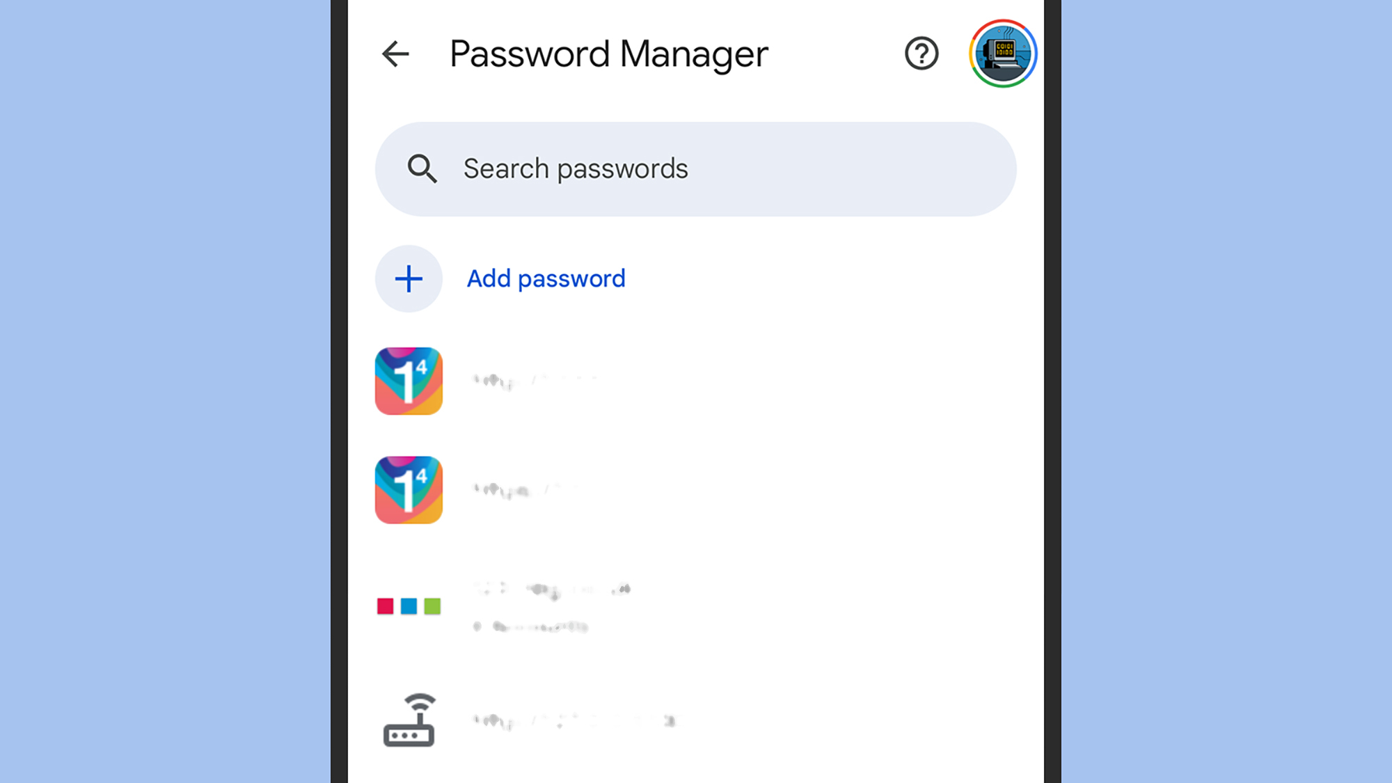 Gestionnaire de mots de passe Google