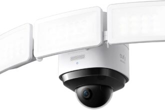 eufy Security Floodlight Cam 2 Pro, Outdoor WiFi Surveillance Camera, 360 Degree Panoramic Coverage and Tilt, 2K, Smart Lighting, Waterproof, AI on Device, No Monthly Fee