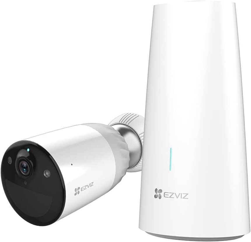 EZVIZ BC1-B1 1080P Wireless Outdoor WiFi Surveillance Camera on 12900mAh Battery, 365J Battery Life, Human Shape Detection, PIR Night Vision, Color Vision, Two-Way Audio, IP66, H.265