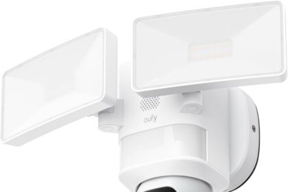 eufy Security Floodlight E30 Camera, WiFi Surveillance Camera, 360° Rotation and Tilt, AI Detection and Tracking, 2K Video, 2000 Lumens, 24/7 Recording, No Monthly Fees