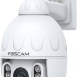 Foscam SD4 Outdoor IP Camera - WiFi Dome - PTZ Rotation, 4MP, 4X Optical Zoom - Horizontal Rotation 350°/Vertical 90° - Night Vision 50m - IP66 - Compatible with Alexa & Goggle Assistant - White