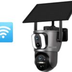 Wide Angle Security Camera, 2K Dual Screen Solar Camera, WiFi, Outdoor Sim, 4G, Dual PIR Detection Humam, Auto Tracking, Smart Link Security Cameras with a Design