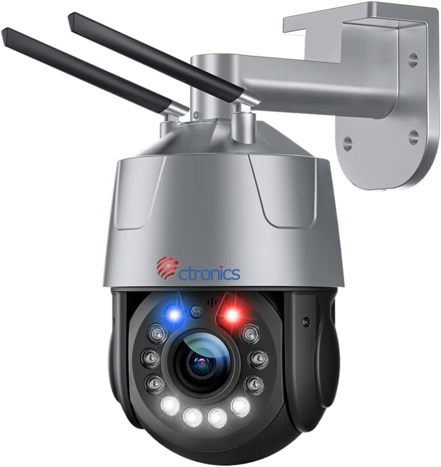 Ctronics 30X Optical Zoom 5MP Outdoor Surveillance Camera WiFi 2.4/5GHZ, IP Camera with Auto Scan/Tracking/Zoom Human Detection 150m Night Vision Sound Alarm Two-Way Audio Metal/Cloud
