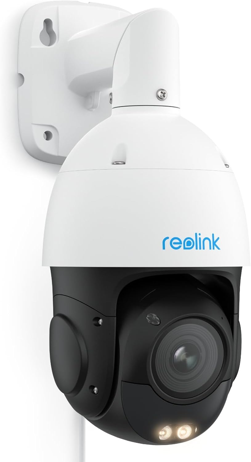 Reolink 4K PTZ Outdoor PoE Surveillance Camera, 5X 3D Optical Zoom, 360° Pan+90° Tilt, Automatic Tracking, Colour Night Vision, Intelligent Detection, 2-Way Audio, RLC-823S1(RLC-823A Upgrade)