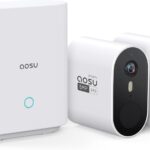 AOSU 5MP Wireless WiFi Surveillance Camera, Wireless Outdoor Camera 240 Days Battery, 0 Monthly Fees, 32GB Local Recording, Motion Detection, Bidirectional Audio, 166°Angle, IP67