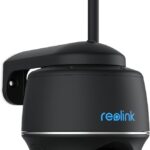 Reolink 5MP Wireless WiFi Outdoor Solar Camera, 2.4/5Ghz WiFi, 360° Outdoor Camera Batteries, Person/Vehicle/Pet Detection, Two-Way Audio, Siren, Argus PT Black