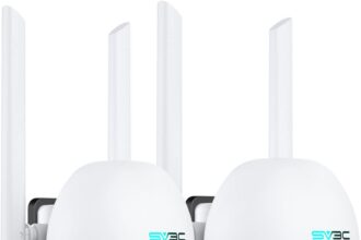 SV3C 2 Pack Outdoor Wireless 1080P PTZ WIFI IP Security Camera, 360° External Camhi Camera, Auto Tracking, Color Night Vision, Two-Way Audio, Motion Detection,