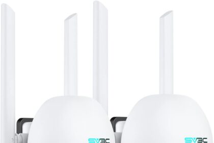 SV3C 2 Pack Outdoor Wireless 1080P PTZ WIFI IP Security Camera, 360° External Camhi Camera, Auto Tracking, Color Night Vision, Two-Way Audio, Motion Detection,