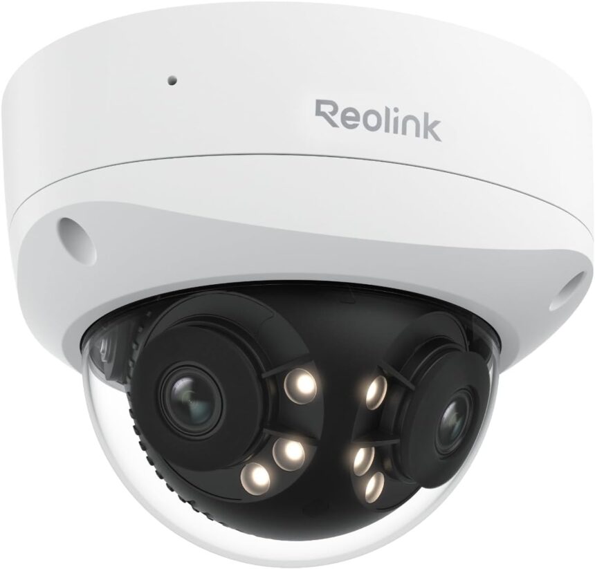 Reolink IP Camera PoE 4K 8MP 180° Dual Lens, Vandal-Proof IK10, Person/Vehicle/Animal Detection, Night Vision, Spots, Two-Way Audio, IP67 Weatherproof, Duo 2V PoE