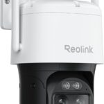 Reolink 4K PTZ Dual Lens Outdoor WiFi Surveillance Camera, 2.4/5GHz Wi-FI 6, 6X Zoom, Person/Vehicle/Pet Detection, Automatic Tracking, Colour Night Vision, H.265, WiFi TrackMix