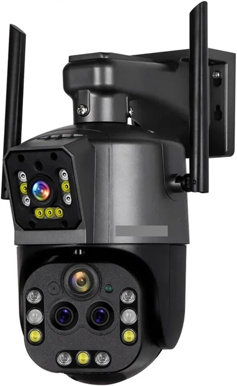 Surveillance Camera, Outdoor 8K Camera, 20X Zoom, Four Lenses, Dual Screen, PTZ Security Camera, CCTV Monitor, Auto Tracking for Home Security (8K 20xZoom Add