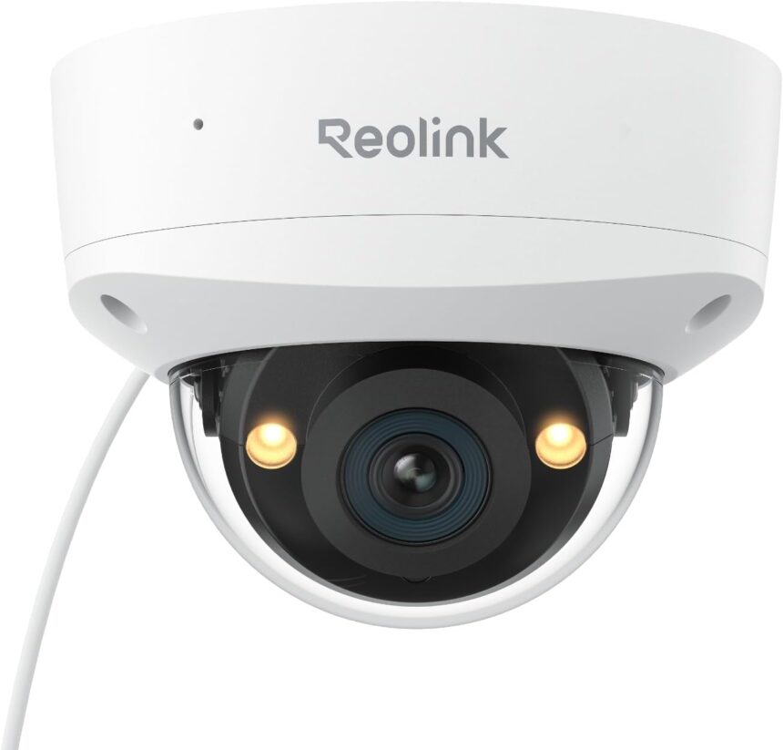 Reolink 12MP PoE Surveillance Camera, 145° Wide Viewing Angle, IK10 Vandal-Proof, Colour Night Vision, Two-Way Audio, Person/Vehicle/Pet Detection, IP67, RLC-1240A