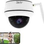 YoLuKe 5MP Upgrade PTZ WiFi IP Camera Dome Surveillance Cameras 5X Optical Zoom Auto Tracking,PTZ 355°/90° Smart Home Security Camera,IP66 SD Card,Audio