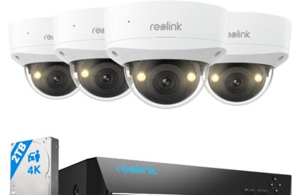 Reolink 4K PoE Surveillance Camera Kit IK10 Vandal Proof NVR 8CH with 2TB Hard Drive, Colour Night Vision, Person/Vehicle/Animal Detection, Two-Way Audio, IP67 Resistant, RLK8-800V4