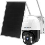 GENBOLT 2K 3G/4G LTE Outdoor Solar Camera with 8W Solar Panel 15600mAh Battery, 3MP Wireless Surveillance Camera with Sim Card, PIR Detection, Night Vision Color